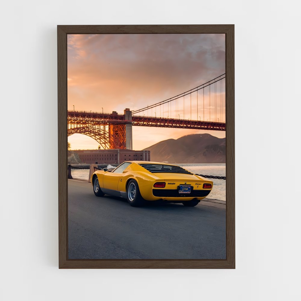 Poster Miura Jaune – affiche Lamborghini (vue 5)